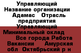 Управляющий › Название организации ­ Адамас › Отрасль предприятия ­ Управляющий › Минимальный оклад ­ 40 000 - Все города Работа » Вакансии   . Амурская обл.,Октябрьский р-н